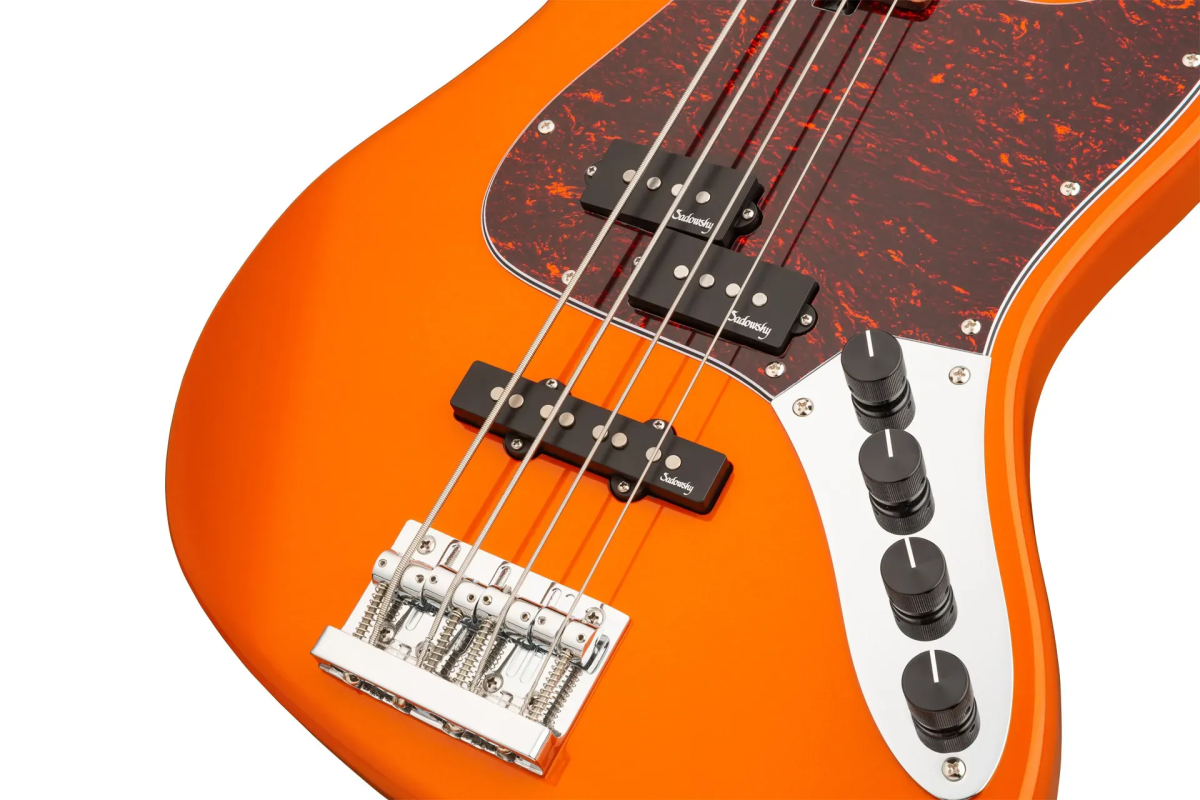 Sadowsky MetroExpress 21-Fret Hybrid P/J Bass, Morado Fingerboard, 4-String - Solid Candy Apple Orange Metallic High Polish